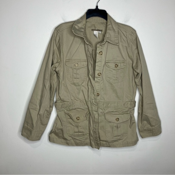 Isabella Bird utility jacket casual vintage style cream tan size medium - Picture 1 of 5
